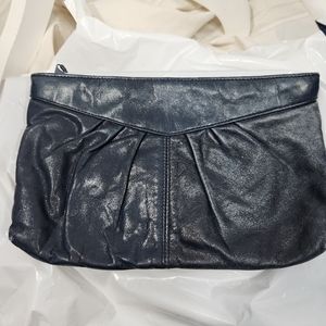 Vintage Antonia Designs Navy Genuine Leather Clutch Bag